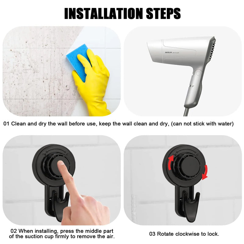 Sugkoppskrokar - Stabil fäste utan borrning