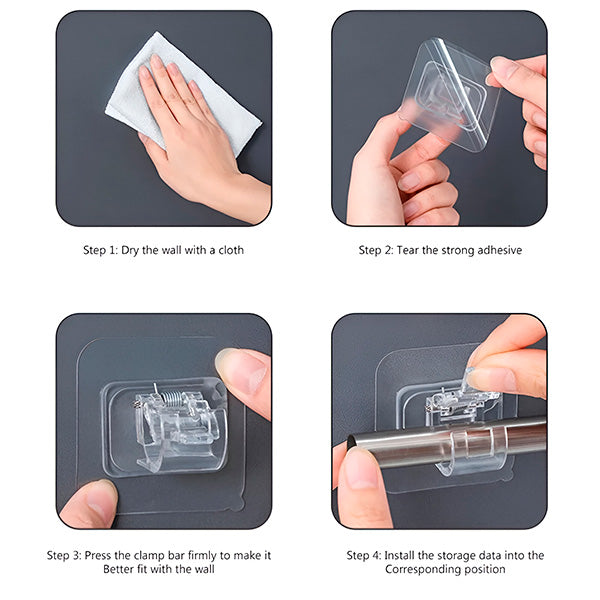 Praktiske kroker for enkel og ryddig oppbevaring (x4)